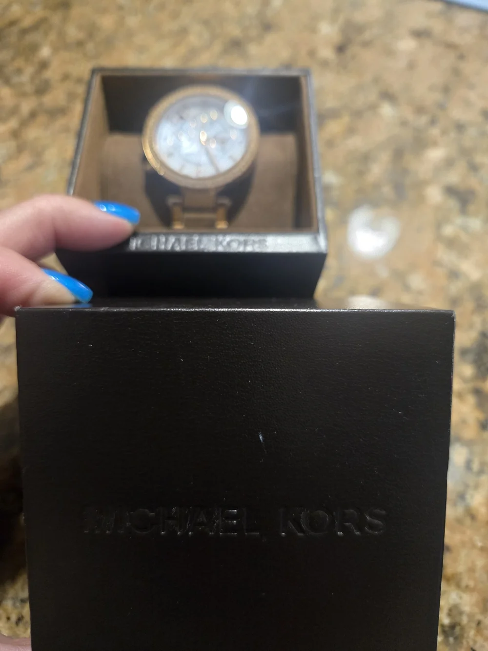MICHAEL KORS Gold Tone Crystal Bezel Watch